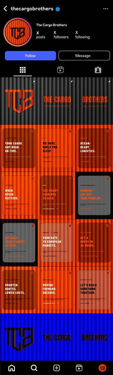 Instagram Grid The Cargo Brothers · Alkeme Design